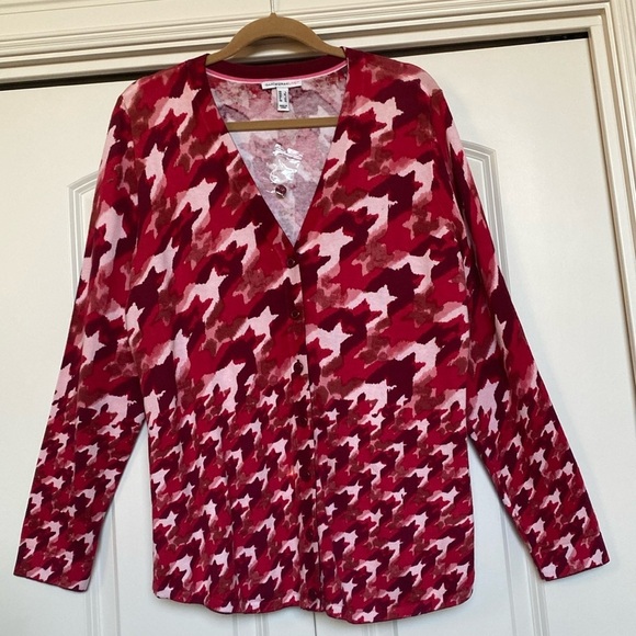 Isaac Mizrahi Sweaters - NWOT Isaac Mizrahi Live Cardigan Sweater Womens L Abstract print office preppy